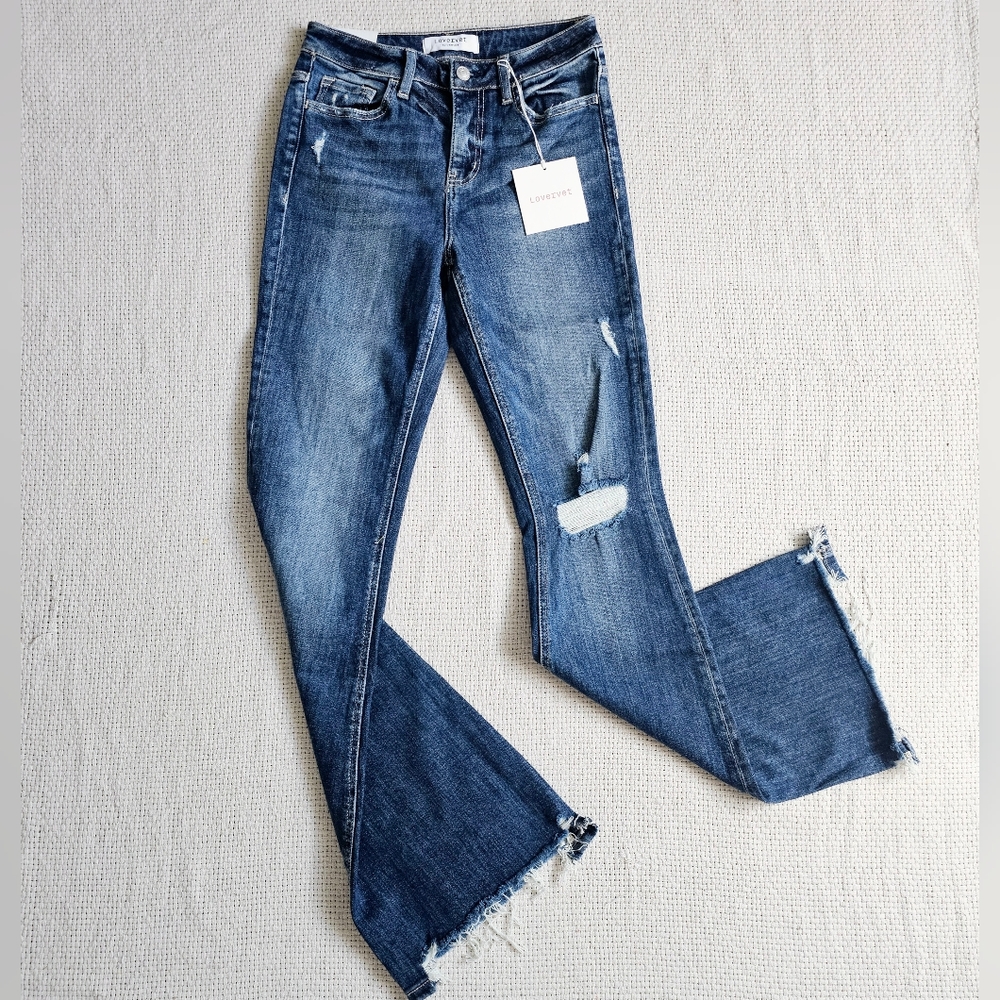 Lovervet (Vervet by Flying Monkey)  Distressed Flare Jeans Size 5(27) - Picture 11 of 15